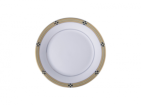 8&quot; Rim Plate w/ Golden Pattern