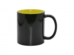11oz Black Color Changing mug (Inner Yellow)