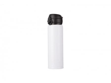 500ml/17oz Pop Lid Stainless Steel Bottle (White)