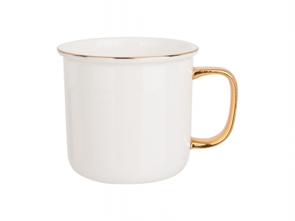 9oz/280ml Gold Rim Handle Bone China Mug