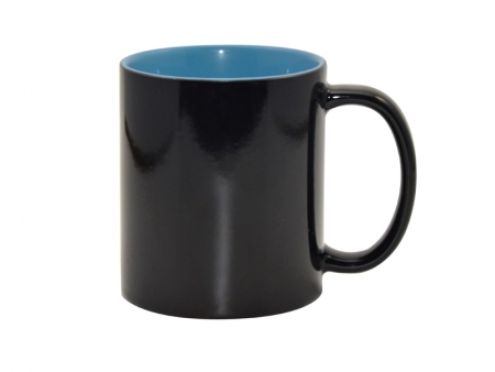11oz Black Color Changing mug (Inner Light Blue)