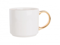 16oz Gold Rim/Handle Ceramic Mug
