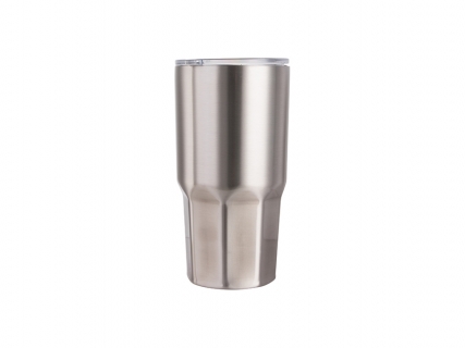 30oz Stainless Steel Tumbler W/ Octagonal Bottom (Silver)