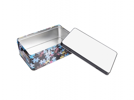 Metal Tin (19.8*12.8*7.2cm, with Puzzle Pattern)  MOQ: 3000