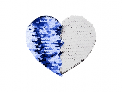 Flip Sequins Adhesive Black Base (Heart, Dark Blue W/ White)