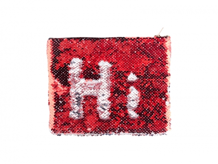 Sequin Makeup Bag / Pencil Case (Red/Silver, 16.5*20.5cm)
