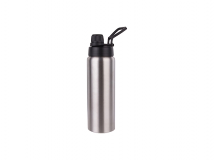 25oz/750ml Stainless Steel Flask w/ Portable Lid (Silver) MOQ:3000