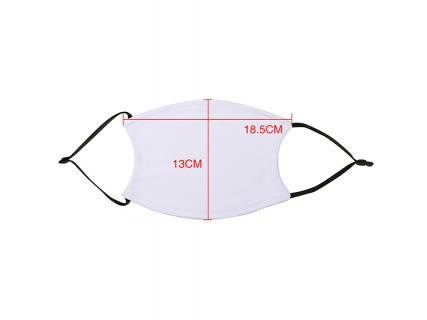 Sublimation Adult Face Mask (Full White) with Black Strap