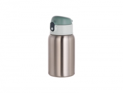 18oz/450ml Sublimation Stainless Steel Bottle with Straw (Silver)