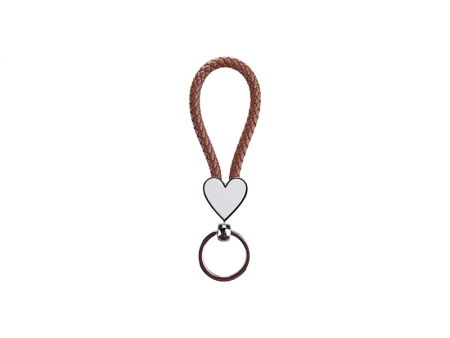 Heart Braided Keyring (Brown)