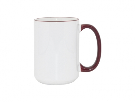 15oz Rim/Handle Mugs - Maroon