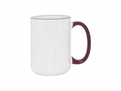 15oz Rim/Handle Mugs - Maroon