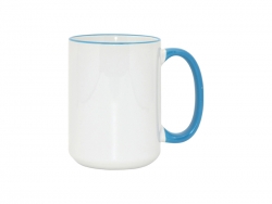15oz Rim/Handle Mugs - Light Blue