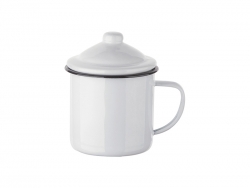12oz Enamel Mug with Lid (MOQ: 3000)