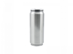 12oz/350ml Stainless Steel Coke Can with Straw(Silver)