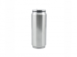 12oz/350ml Stainless Steel Coke Can with Straw(Silver)