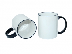11oz Rim Handle Mug - Black