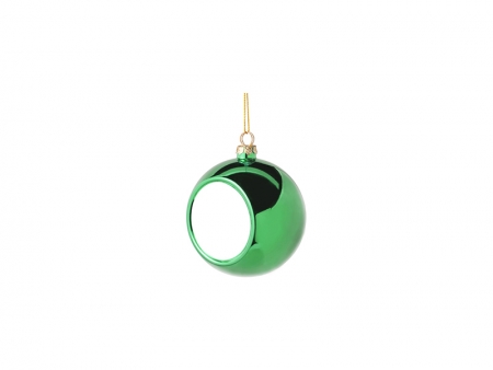 6cm Plastic Christmas Ball Ornament (Green)